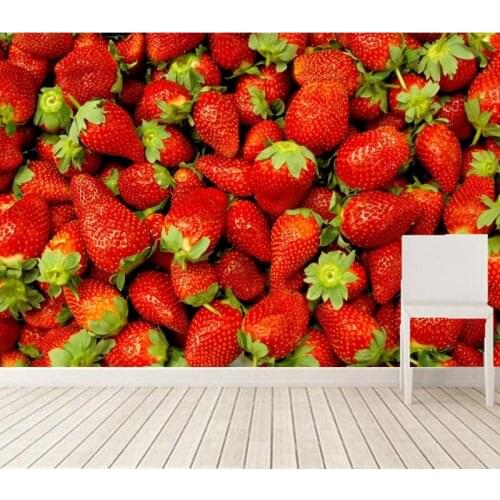 Custom 3D murals, Fruit Berry Strawberry Closeup Food wallpapers ,restaurant Kitchen living room tv wall de parede Papel