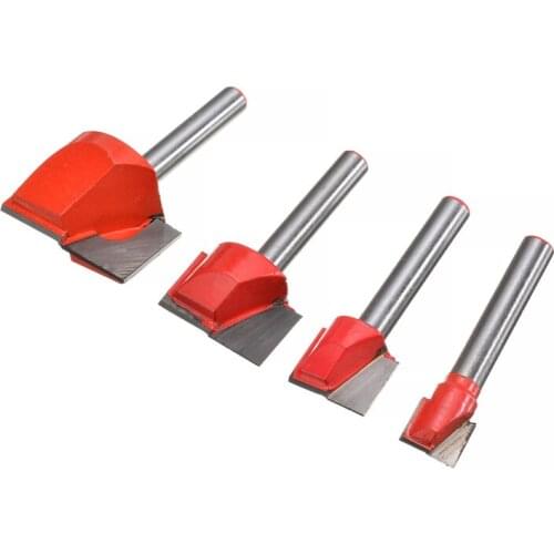 4pcs 10/15/22/30mm Cleaning Bottom Engraving Bit Tungsten Steel Router Bit Woodworking Tools CNC Milling Cutter Endmill for Wood