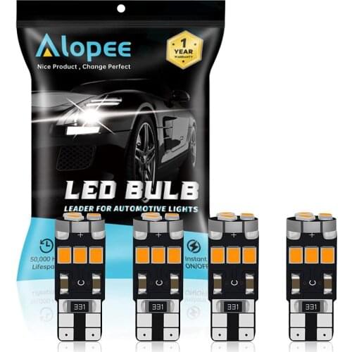 4-Pack T10 W5W 194 168 921 2825 9 SMD LED Bulb Light Car Map Dome Courtesy License Plate Side Marker Light Amber / Yellow 12V