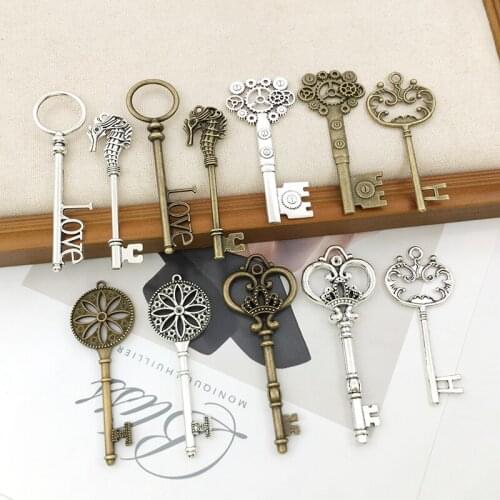 5Pcs Big Keys Charms Pendants DIY Jewelry Making Alloy Findings Accessory For Necklaces Earrings