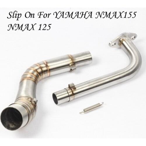 51mm Motorcycle Header Mid Middle Pipe For Yamaha NMAX155 NMAX125 Stainless Steel Exhaust Pipe Slip On 51mm Escape