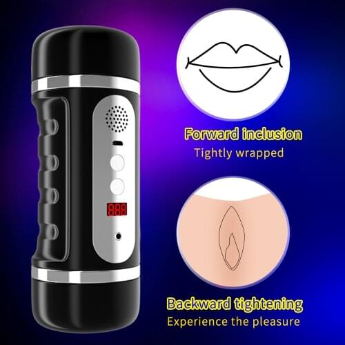 Full Automatic Male Masturbate Cup Counting Aircraft Cup Male Penis Enlargement Exerciser Vaginal Masturbator Sex Toy For Men