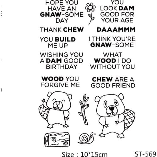 AZSG Best Wishes Happy Little Bear Clear Stamps/Seals For DIY Scrapbooking/Card Making/Album Decorative Silicone Stamp Crafts