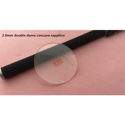 Free Shipping 1pc 2.0mm Thick Concave Double Dome Transparent Sapphire for Watch Repair