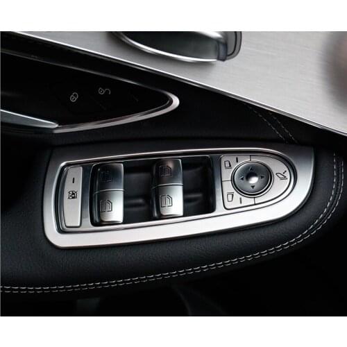 Free shipping the car window lift panel decoration frame for Mercedes-Benz GLC/NEW C class sticker accessories