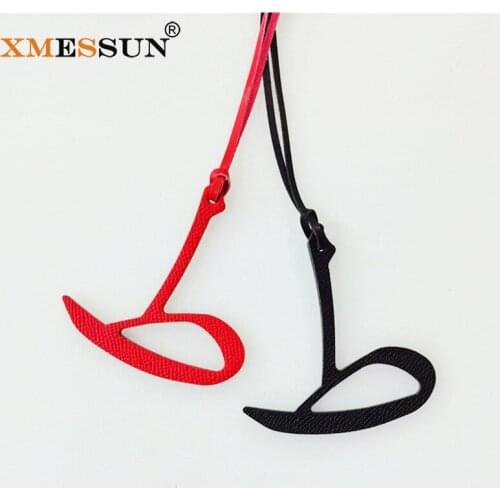 Arabic Letters Luxury Genuine Natural Leather Character Alphabet Wholesale Keychain Backpack Pendant Ladies Women Bag Charm