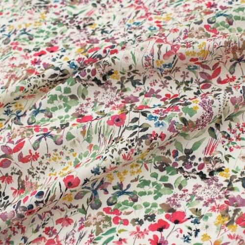 Small Flowers Digital Pure Cotton Fabric For Dress Tissus Au MÈTre Telas Por Metro Ткань Для Шитья DIY Tela Vestidos Sewing