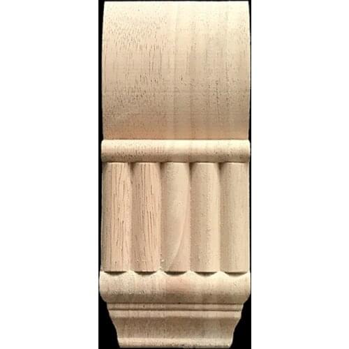 Wood Applique Decal Figurines Wooden Carved Decor Unpainted Leaves Rectangle Flower Furniture Doors Home 17cm 18cm