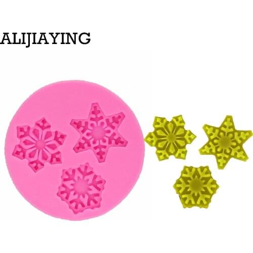 M0927 Sugarcraft Christmas Snowflake Silicone mold fondant mold cake decorating tools gumpaste mold Chocolate Clay Moulds