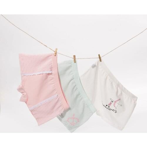 Baby Kids Children Girls Cotton Underwear Short Panties Cute Pots Stripes Princess Pink