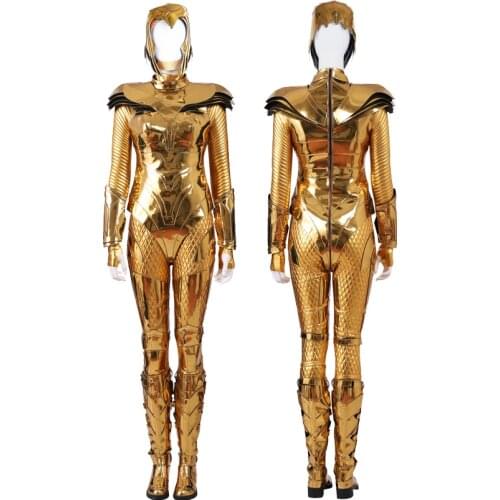 Adult Women Wonder Girl 1984 Diana Prince Cosplay Costume Golden Battle Clothes Outfit Halloween Party Full Props Suit
