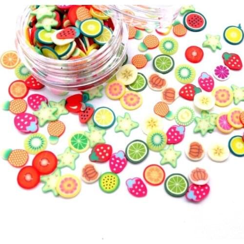 1000pcs Fruit Slices Charms For Kids Lizun DIY Supplies Polymer Clear Clay Sprinkles Putty Nail Art Craft Decoration Toys
