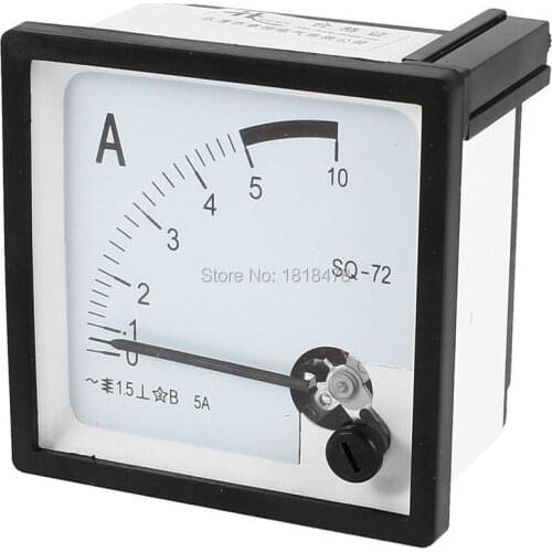 Square Panel Mounting Moving VaneSQ72 0-5A AC Analog Ammeter 72mm x 72mm