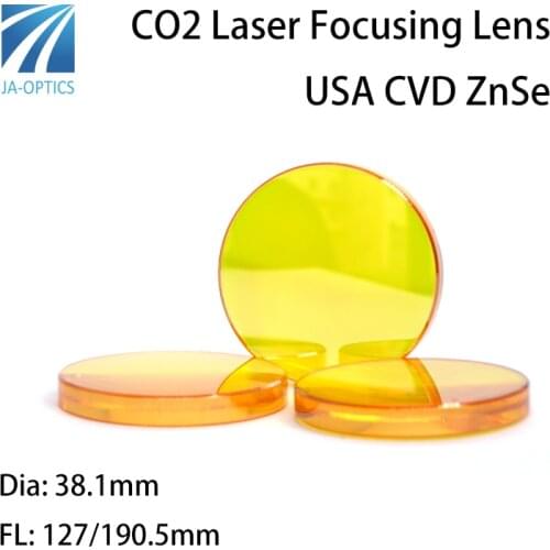 High Power USA CVD Znse CO2 Laser Focus Lens Meniscus Dia. 38.1mm Focal Length 127mm 190.5mm for Laser Cutting Machine