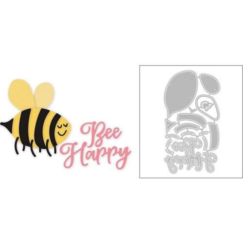 2020 Hot New DIY Animal Insect Bee Letter English Word Happy Metal Cutting Dies Foil and Scrapbooking For Card Making no stamps