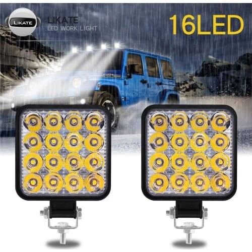 LKT 1Pcs 48W Square Bright LED Spotlight Work Light Car SUV Truck Driving Fog Lamp for Car Repairing Camping Hiking Fishing