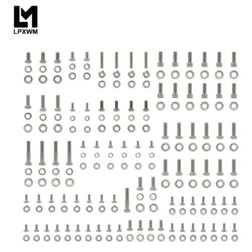 LPXWM - Small Stainless Block For Chevy SBC 265 283 302 305 307 327 350 400 Engine HEX Bolt Kit 211Pcs Nuts & Bolts EMK01