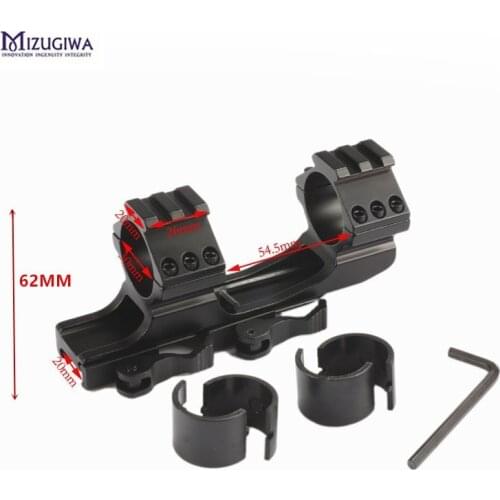 MIZUGIWA Tactical One Piece Scope Mount 25.4mm 30mm Cantilever Dual Ring Rifle scope Mount 20MM Picatinny Rail
