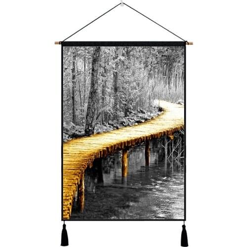 Fashion Golden Feather Forest Men Wall Art Paintings 450mm*650mm Wall Hanging Tapestry Home Decor Wall Decoration Cloth