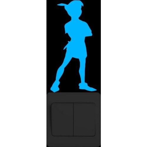 Cartoon Little Boy Glow in the Dark Switch Sticker Kids Room Children Bedroom Decoration Luminous Wall Decal Home Decor Sticker