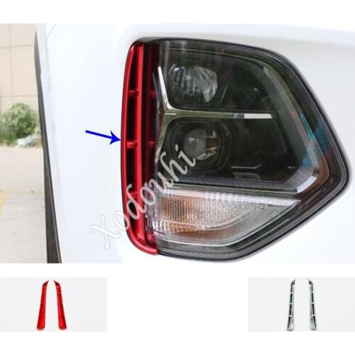 Car Sticker Front Light Cover Vent Frame Plate Trim Racing Grid Grill Grille Eyebrow 2pcsFor Hyundai Santa Fe SantaFe 2019 2020