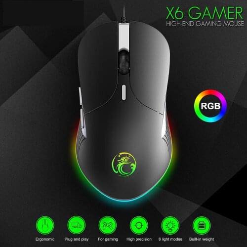 High configuration USB Wired Gaming Mouse Computer Gamer 6400 DPI Optical Mice for Laptop PC Game Mouse