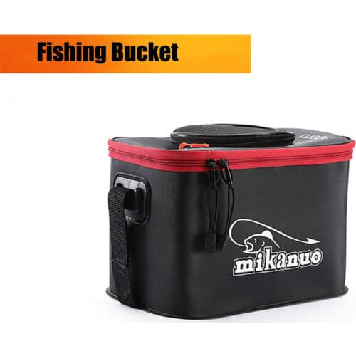 Portable Zipper Thicken Fishing Bag Folding EVA Fishing Bucket Live Fish Box Storage Outdoor Waterproof Camping Hiking Bags