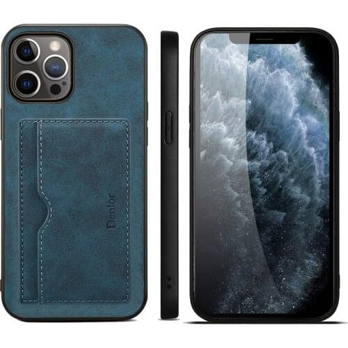 Luxury Fashion High Quality Shockproof Soft Credit Card Pocket Leather Mobile Phone Case For iPhone 12 Pro Max Mini Back Cover