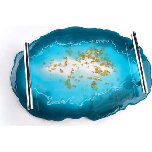 DIY Resin Mold Silicone Irregular Tray Mold Large Ellipse Round Coaster Mold Geode Resin Molds for Craft