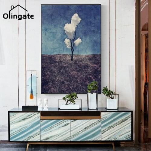 Modern Cloud Tree of Life Posters and Prints Abstract Cartoon Plants Canvas Painting One Piece Wall Art Home Decor Living Room