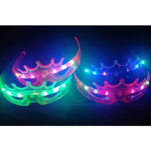Crown LED Flashing Eye Glasses Light-Up Blinking Eye Mask Wear Night Club Bar Wedding Glow Sunglass Party Carnival Festival