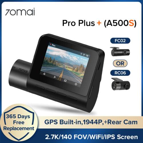 70mai Dash Cam Pro Plus A500 A500S Biult-in GPS for ADAS, Car DVR 1944P, Parking Monitor, 140 FOV, Night Vision