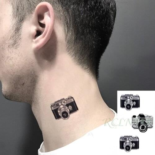 Waterproof Temporary Tattoo Sticker Camera Pattern Old Fashion Small Fake Tatto Flash Tatoo Hand Arm Body Art for Kids Men Women
