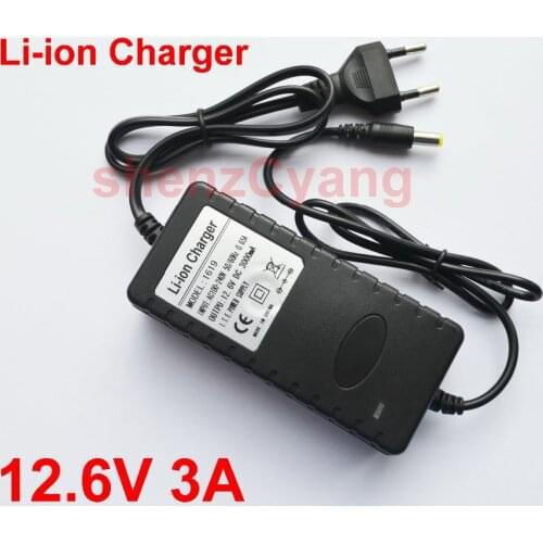 1PCS High quality 12.6V3A Power Supply Li-ion Charger 12.6V 3A 3000mA AC 100-240V Converter Adapter EU Plug For Battery park