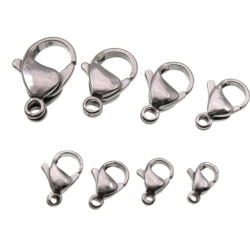 30Pcs/lot Stainless Steel Lobster Clasps Claw Clasps Hooks for Jewelry Findings Bracelet Necklace Chain Connector DIY Making