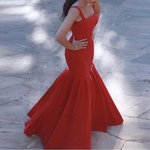 Elegant Spaghetti Straps Sweetheart Corset Mermaid Prom Evening Dresses Floor Length Backless Formal Party Dress