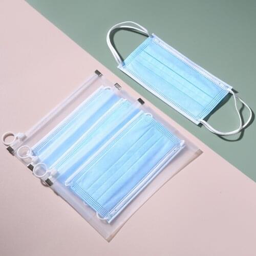 1/2/5PcsFace Mask Storage Bag PP Holder Dustproof Zip Pouch For Portable Travel Accessories For Mask Pollution-Free Save Bags
