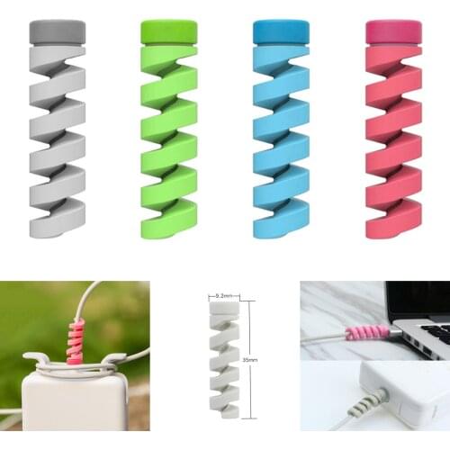 1pc/ 6pcs/ 10pcs Cable Protector Bobbin Winder Data Line Case Rope Protection Spring Twine For IPhone Android USB Earphone Cover