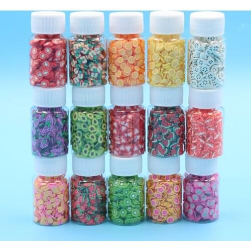 1pcs/Lot Bottle Packed Fruits Slices Polymer Clay Sprinkles for DIY Crafts Filling Accessories