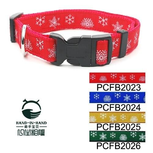 100Pcs/Lot Classic Pet Dog Snowflakes Print Collar Buckle Style 2.0cm 4Colors