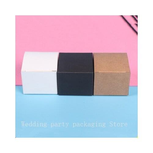 100pcs/lot Foldable White Kraft Paper Box for Face Cream Packing Black Paperboard Boxes Jewelry Package Ointment Bottle Box