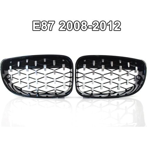 2Pcs Diamond Style Grille Racing Grills Decoration For BMW 1 Series E87 E81 E82 E88 2007-2012 Front Grill Car Accessories