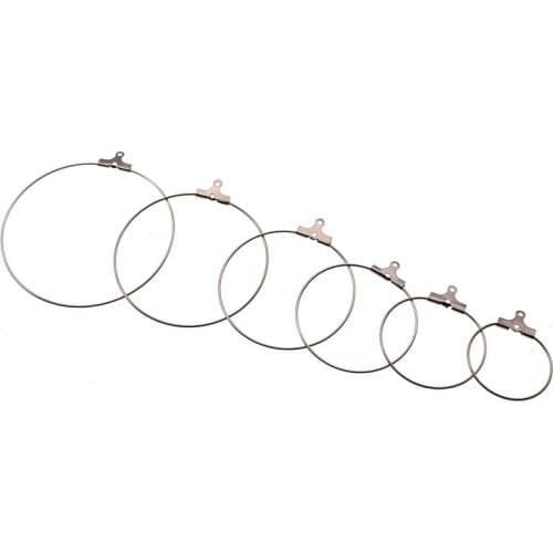 20pcs Stainless Steel Ear Wire Earring Hooks Connector for DIY Dangle Hoop Earrings Jewelry Making Accessories 20 25 30 35 45 mm