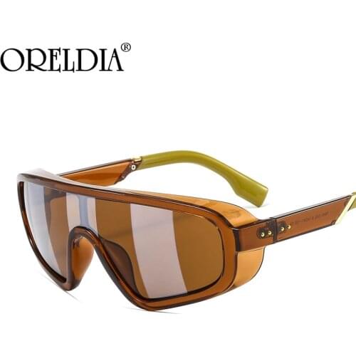 2021 One Lens Oversized Goggle Sunglasses Women Wen Fashion Shades Glasses Lady Luxury Brand Designer Vintage Eyeglasses UV400