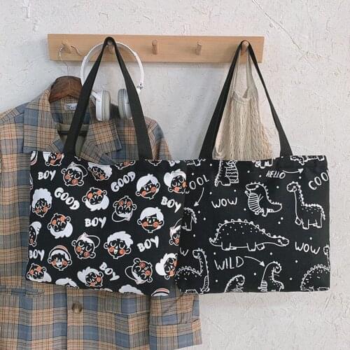 2021 Handbags Cloth Totes Casual Shoulder Bag Cotton Shopping Women Eco Reusable Shopper Bags Women Ladies Casual Shoulder Bag
