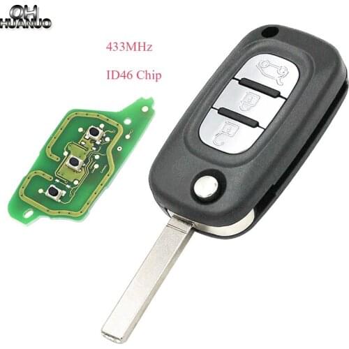 3 buttons Folding flip Remote key fob 433MHZ WITH ID46 PCF7961 CHIP for Renault Twingo 2007-2013