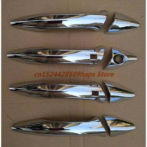 With 2 smart holes ACCESSORIES FIT FOR 2011 2012 2013 2014 2015 HYUNDAI ELANTRA CHROME SIDE DOOR HANDLE BAR COVER CATCH TRIM MOL