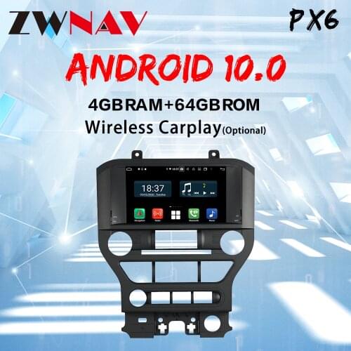 Carplay Android 10 Car GPS Navigation For Ford Mustang 2015+ ZWNAV headunit Multimedia player Car radio tape recorder GT500