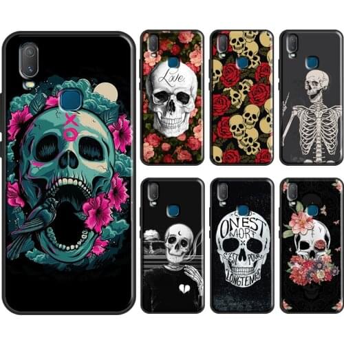 Skeleton bones horrible Flower Skull Case For Vivo Y11 2019 V17 Neo V20 SE Y1S Y12 Y17 Y19 Y20 V11 i Y30 Y50 Y70 Y91C Coque