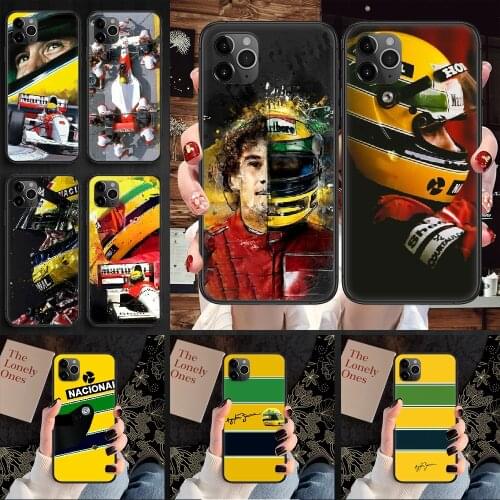 Racing Ayrton Senna Phone Case Cover Hull For iphone 5 5s se 2 6 6s 7 8 12 mini plus X XS XR 11 PRO MAX black soft Etui pretty
